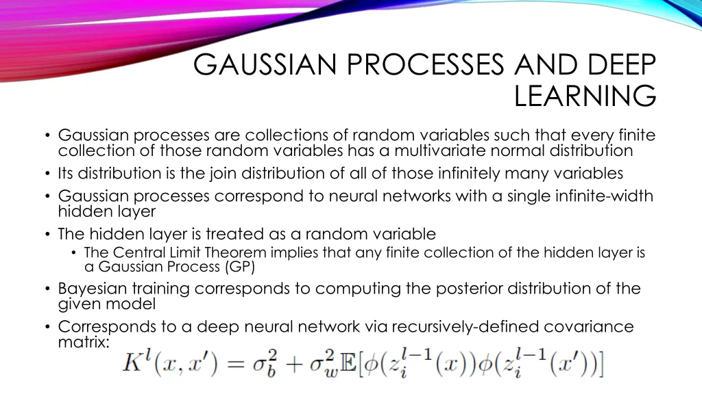 gaussian processes and deep