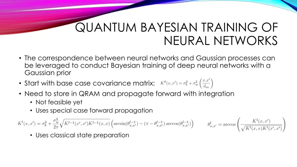 quantum bayesian training of neural networks