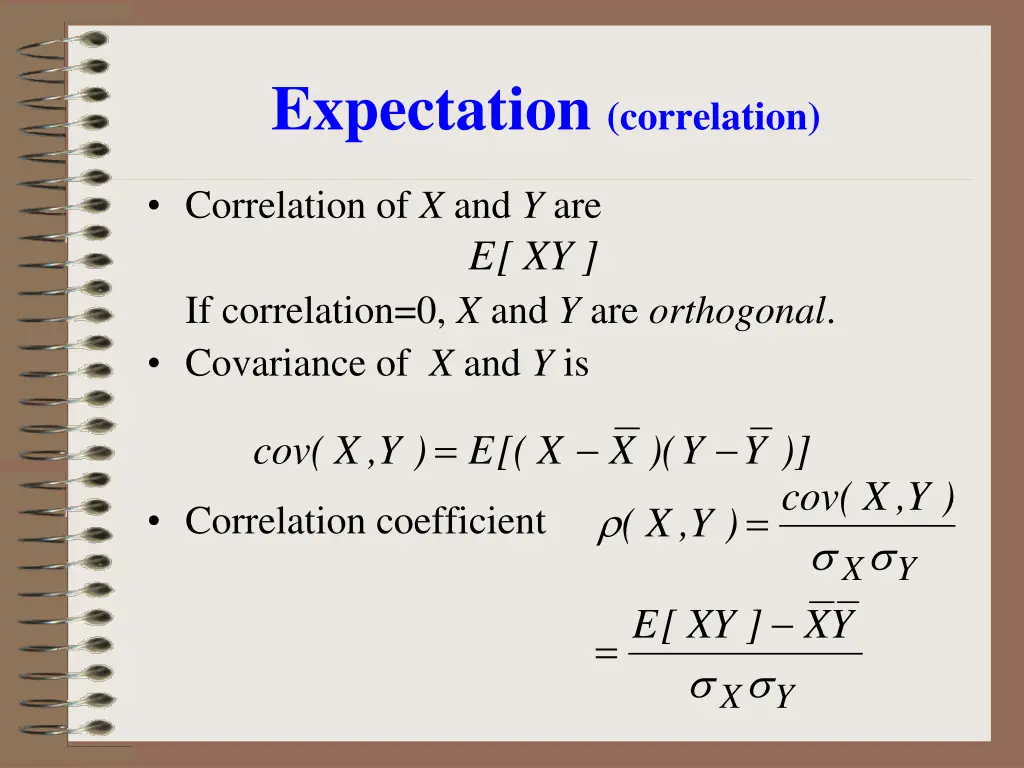 expectation correlation