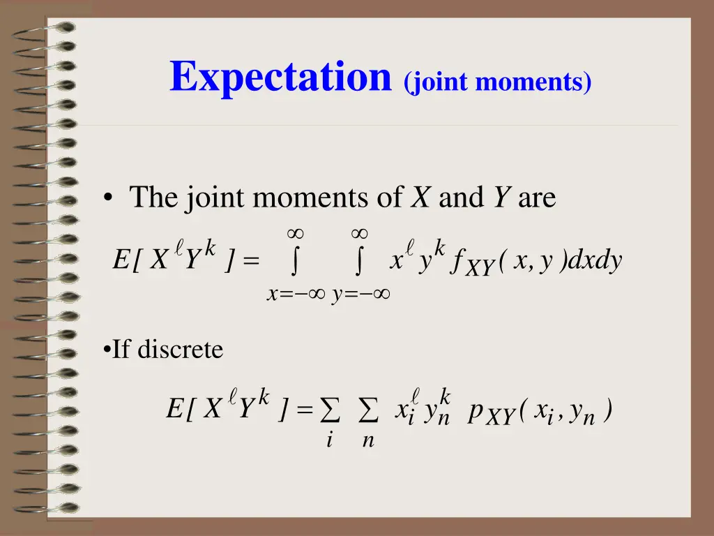 expectation joint moments
