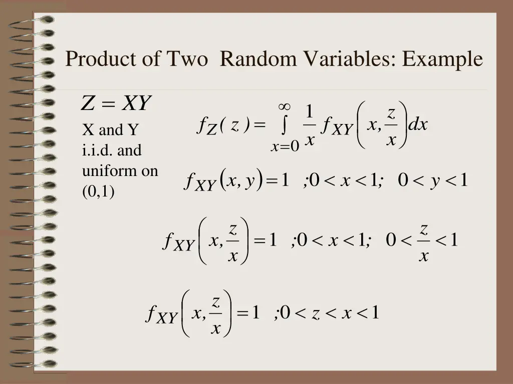 product of two random variables example