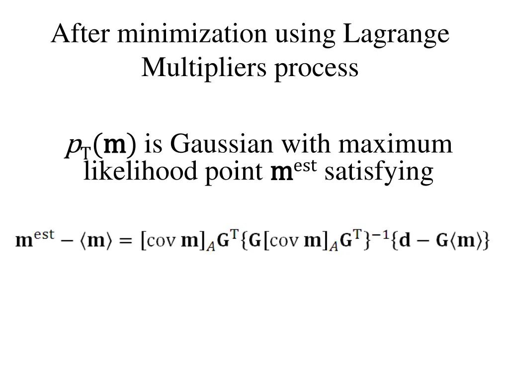 after minimization using lagrange multipliers