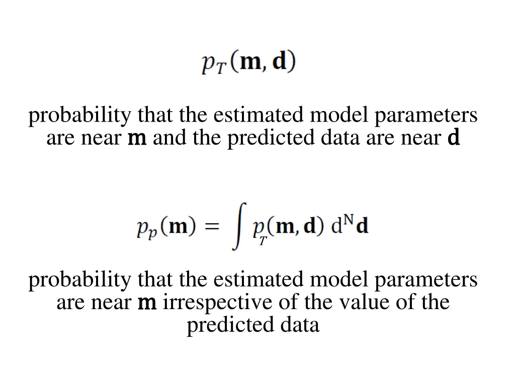 probability that the estimated model parameters
