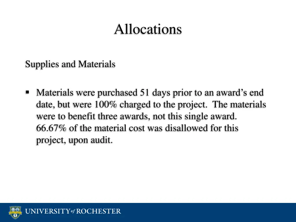 allocations