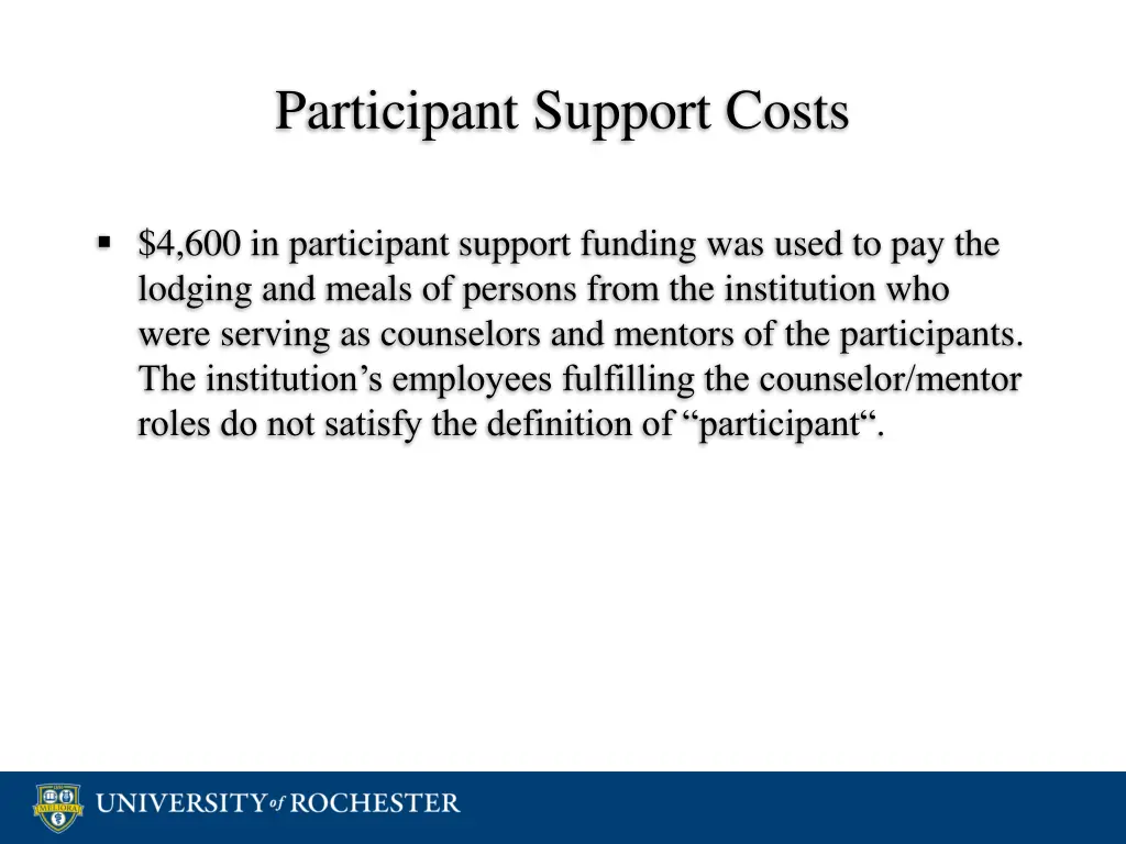 participant support costs 1
