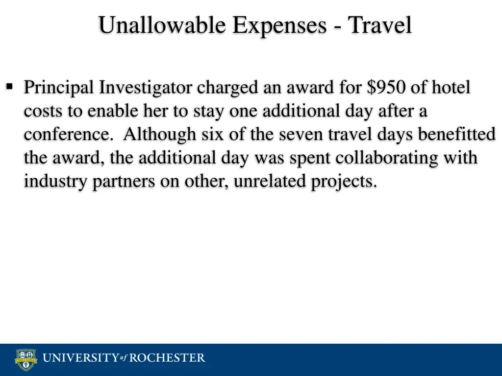 unallowable expenses travel 2