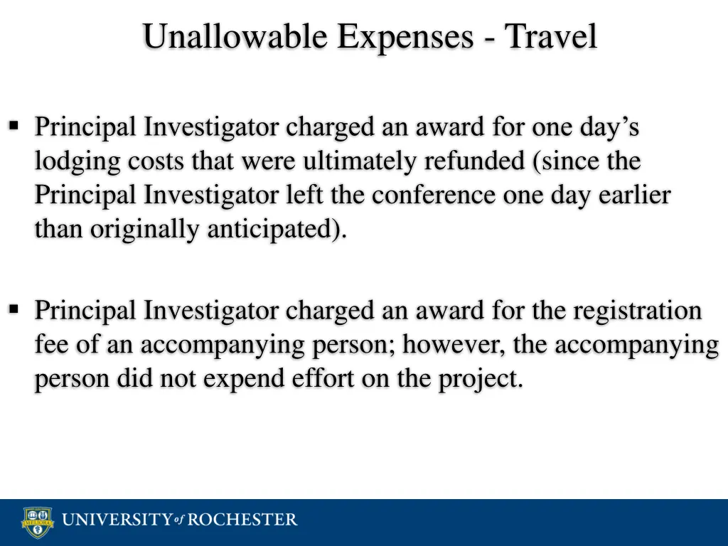 unallowable expenses travel 3