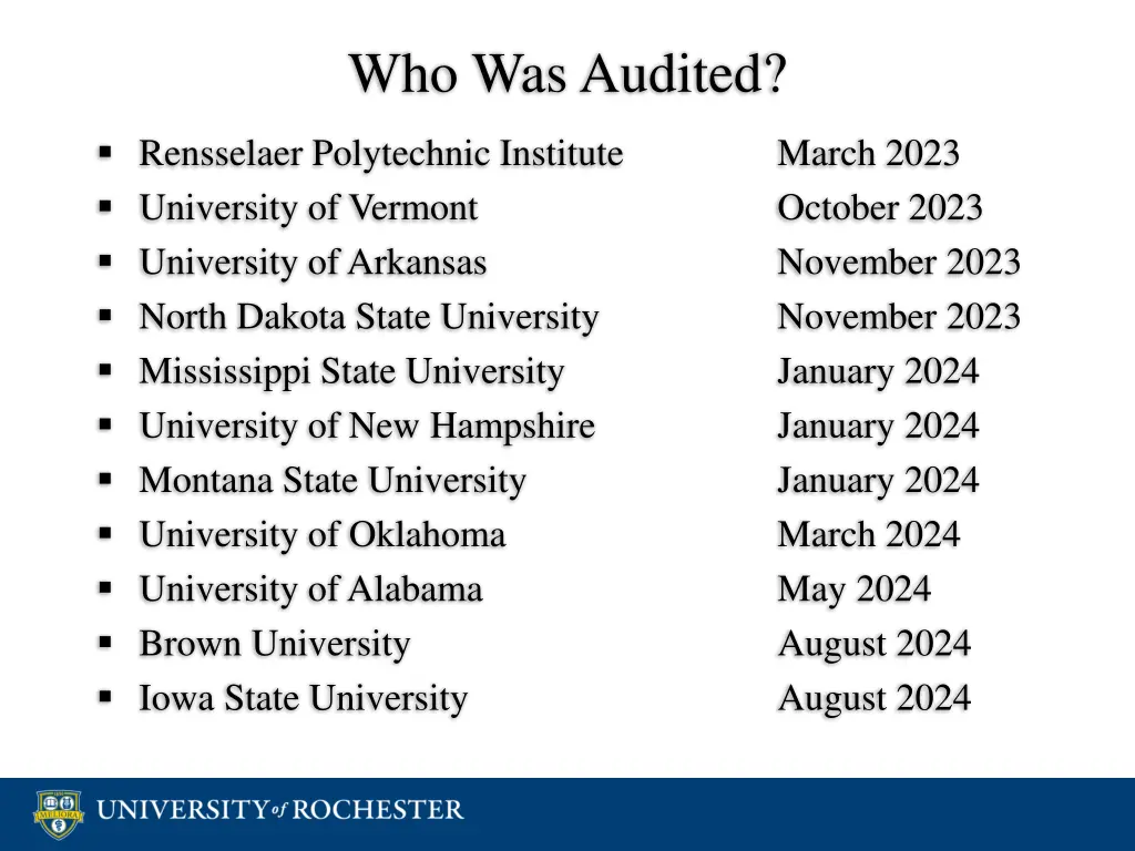 who was audited