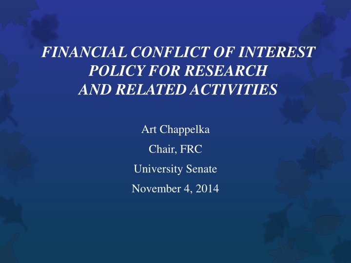 financial conflict of interest policy