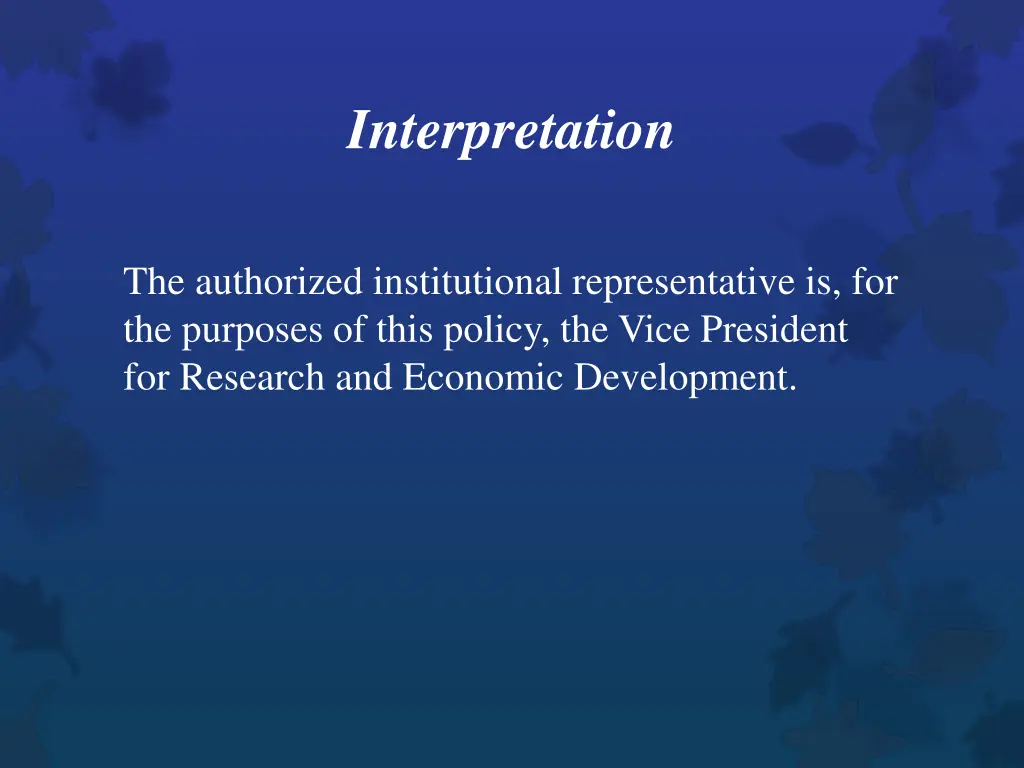 interpretation