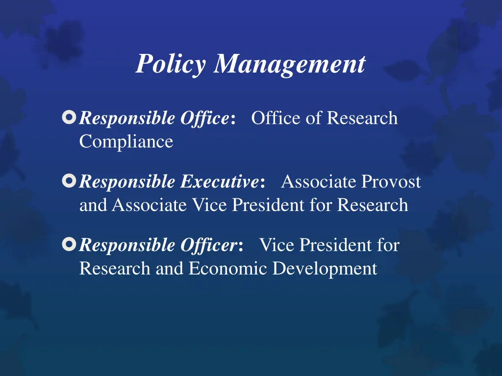 policy management