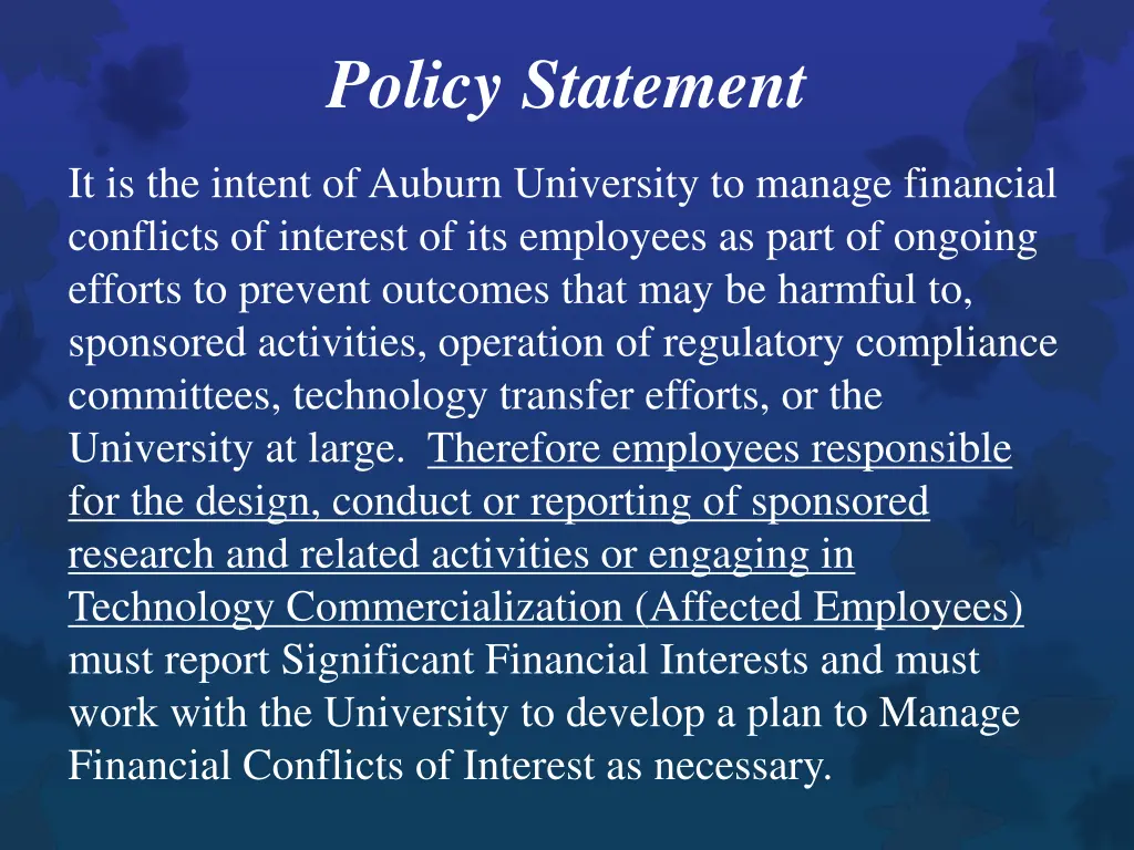 policy statement