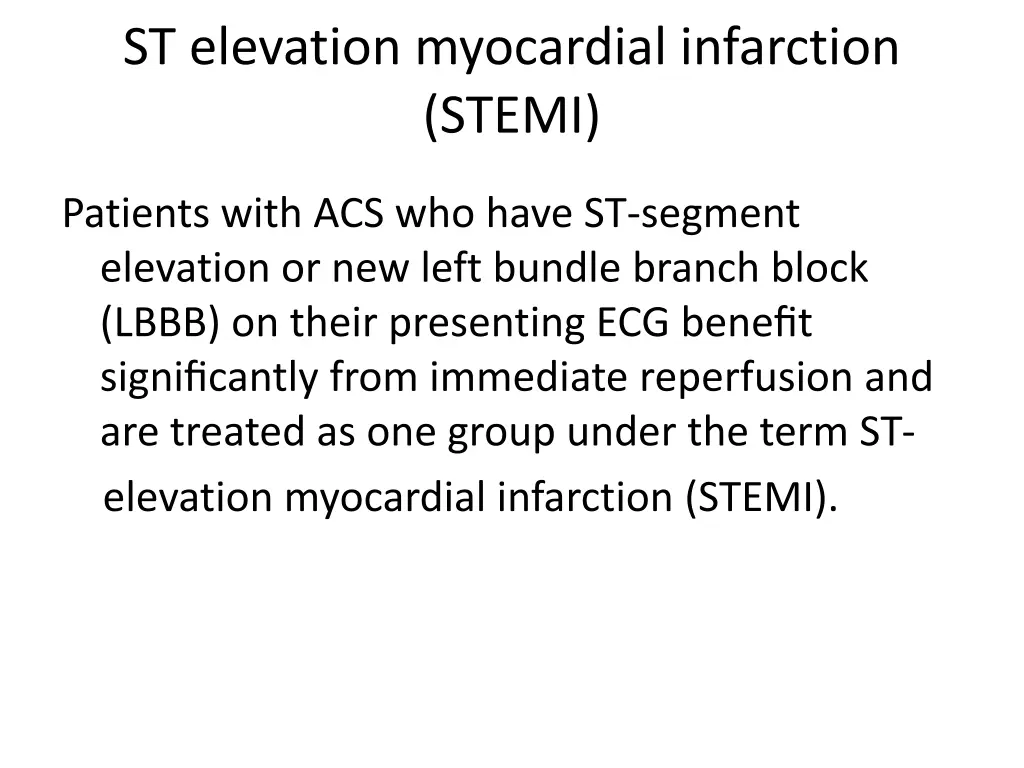 st elevation myocardial infarction stemi