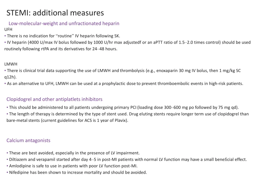 stemi additional measures
