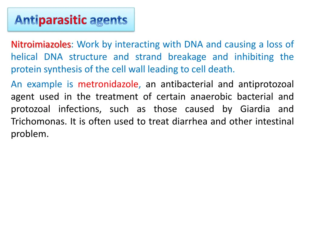 antiparasitic agents