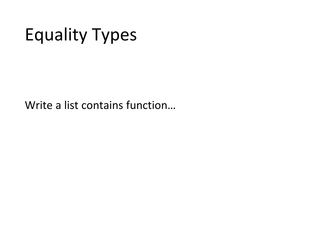 equality types