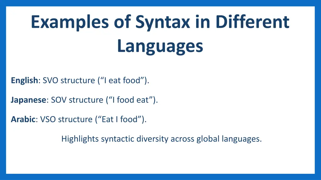 examples of syntax in different languages