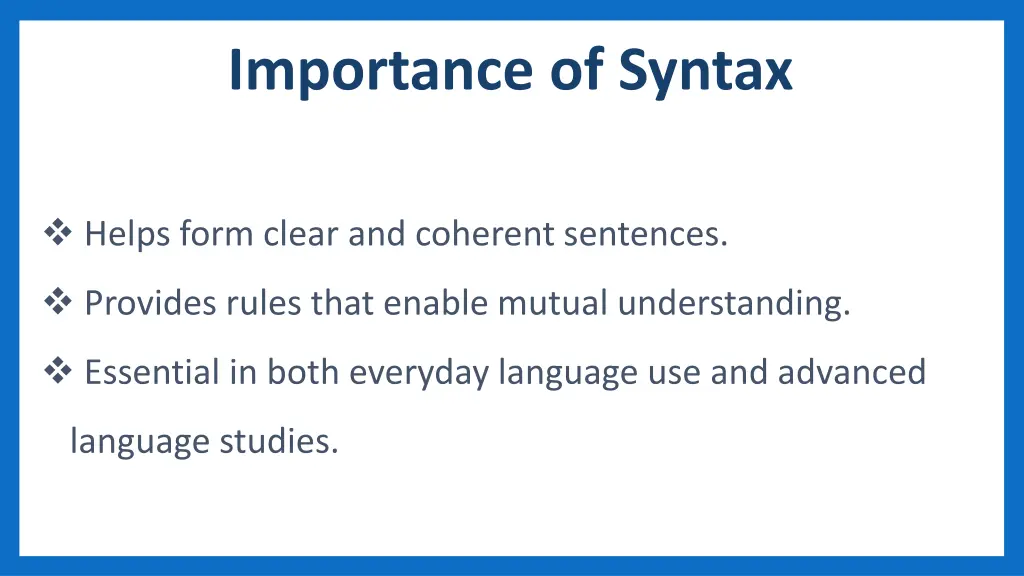 importance of syntax