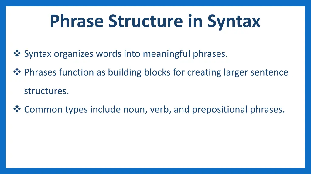 phrase structure in syntax