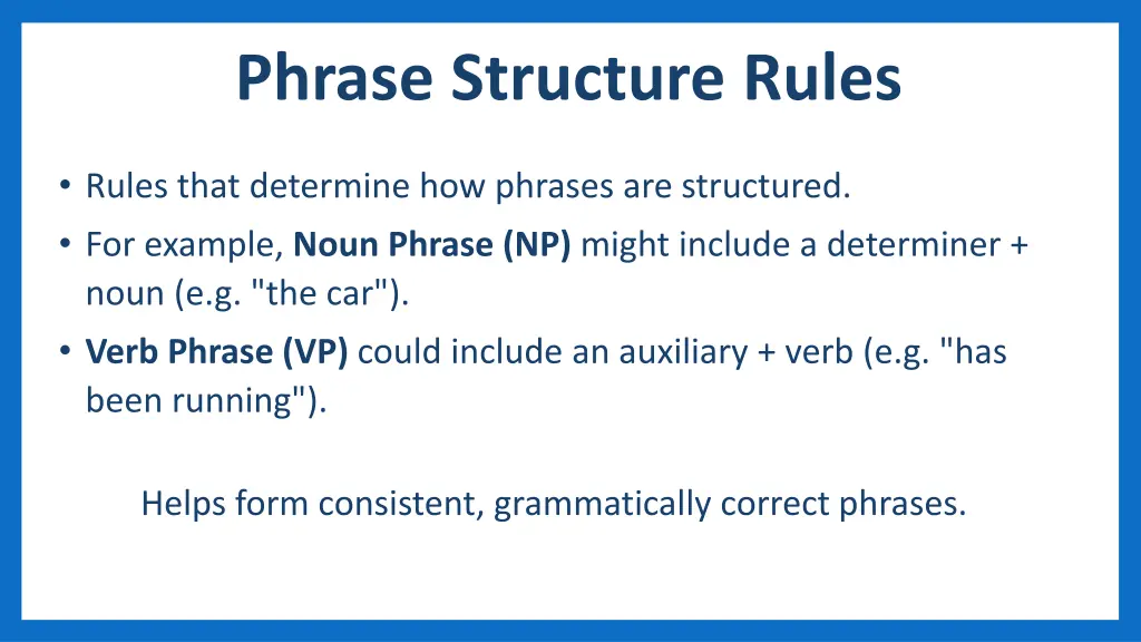 phrase structure rules