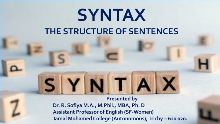 syntax the structure of sentences