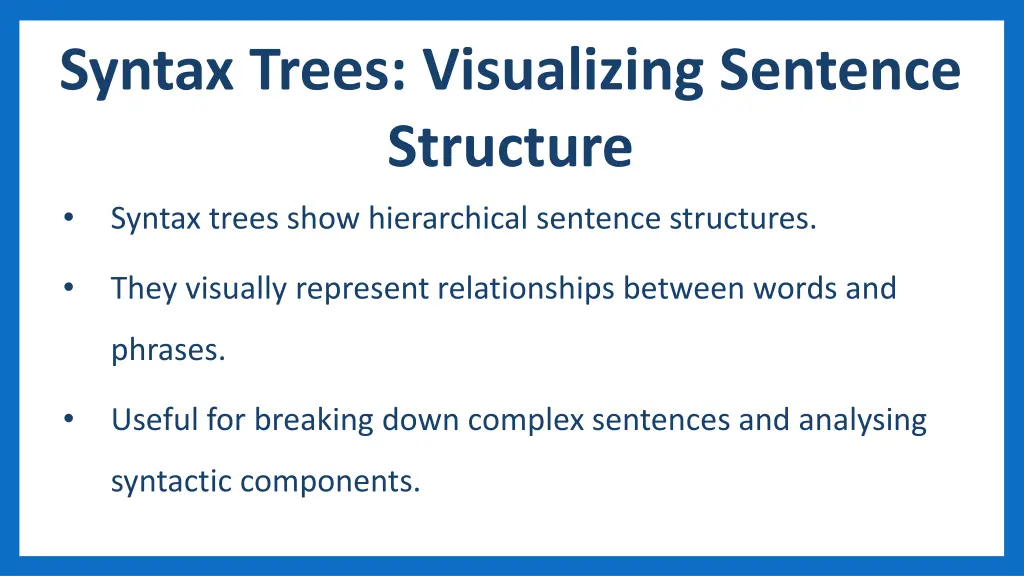 syntax trees visualizing sentence structure