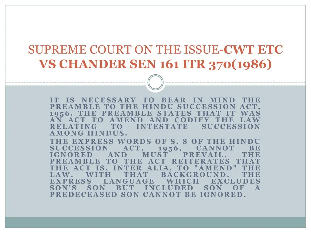 supreme court on the issue cwt etc vs chander