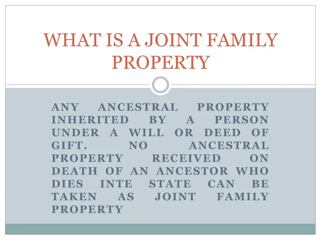 what is a joint family property
