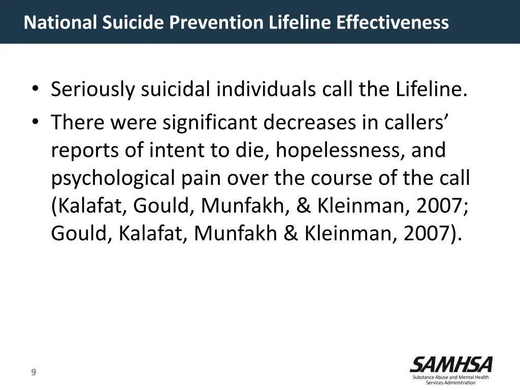 national suicide prevention lifeline effectiveness 1