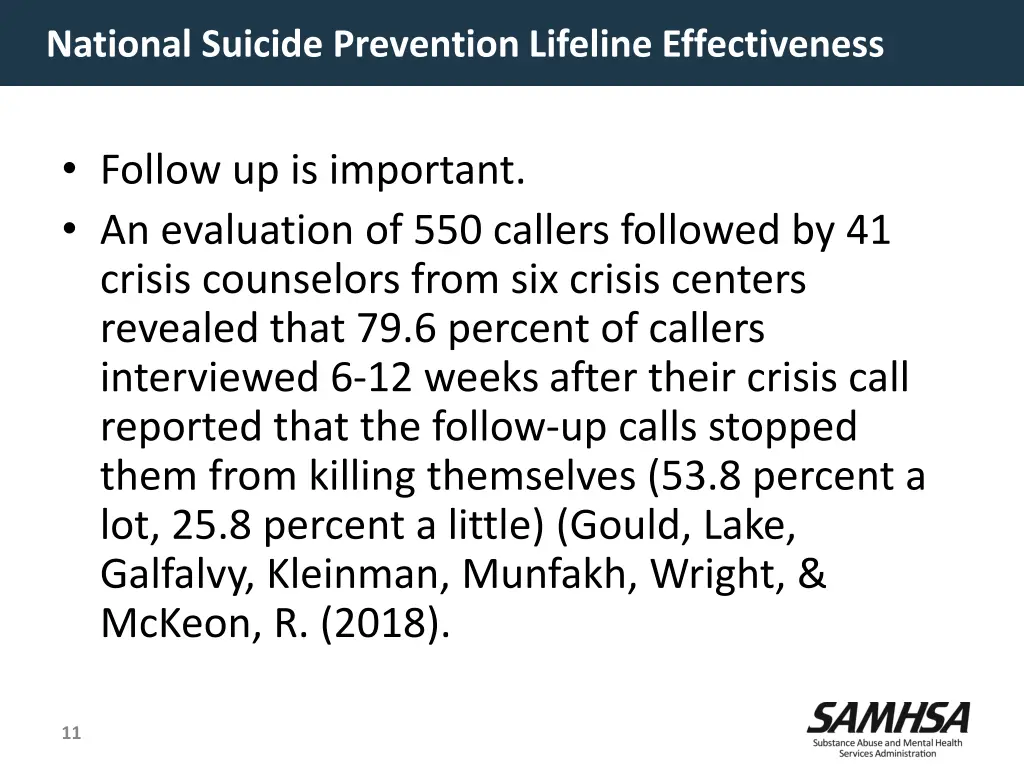 national suicide prevention lifeline effectiveness 3