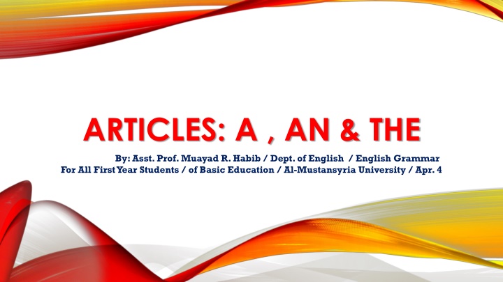 articles a an the