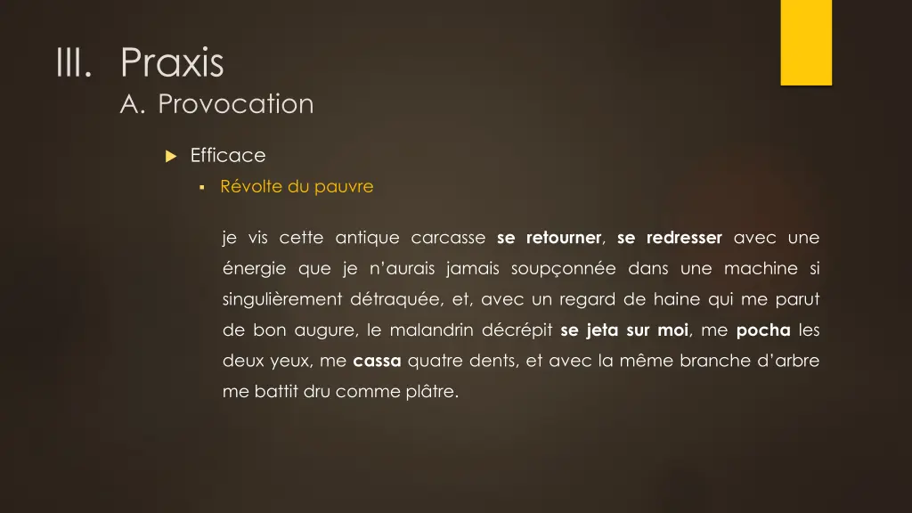 iii praxis a provocation