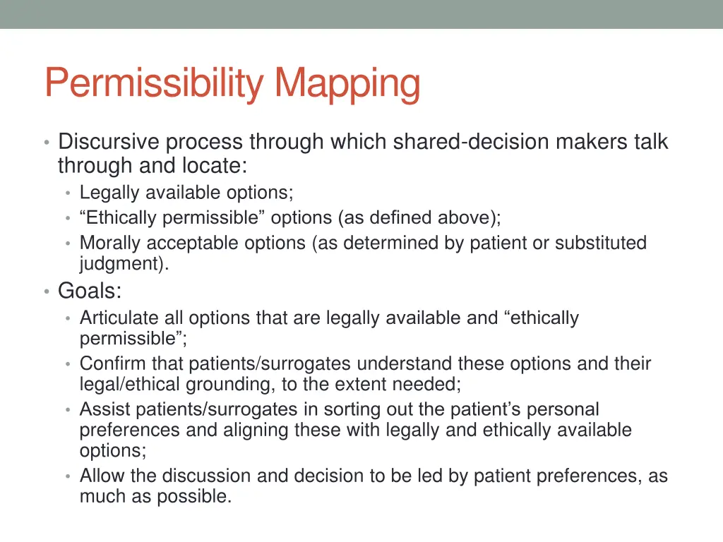 permissibility mapping