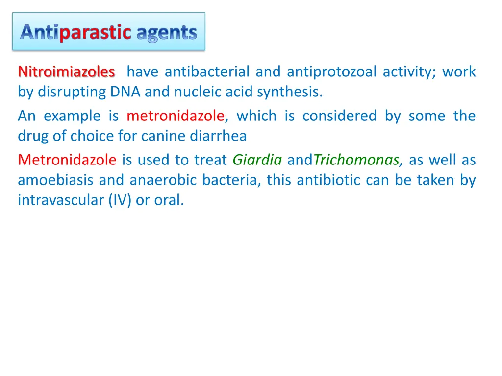 antiparastic agents