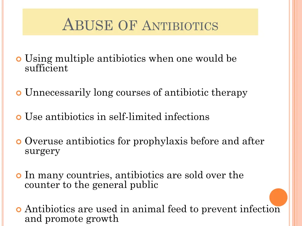 a buse of a ntibiotics