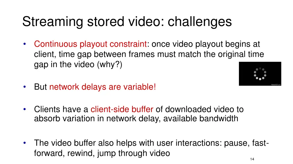 streaming stored video challenges