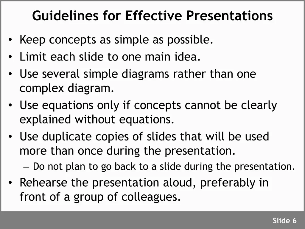 guidelines for effective presentations