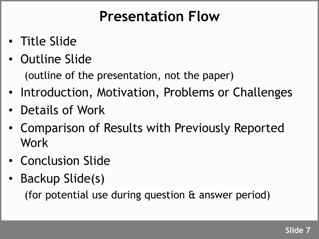 presentation flow