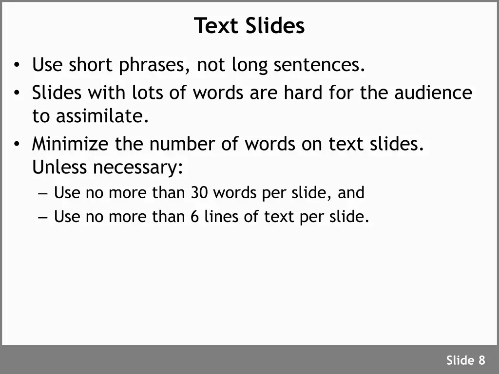 text slides