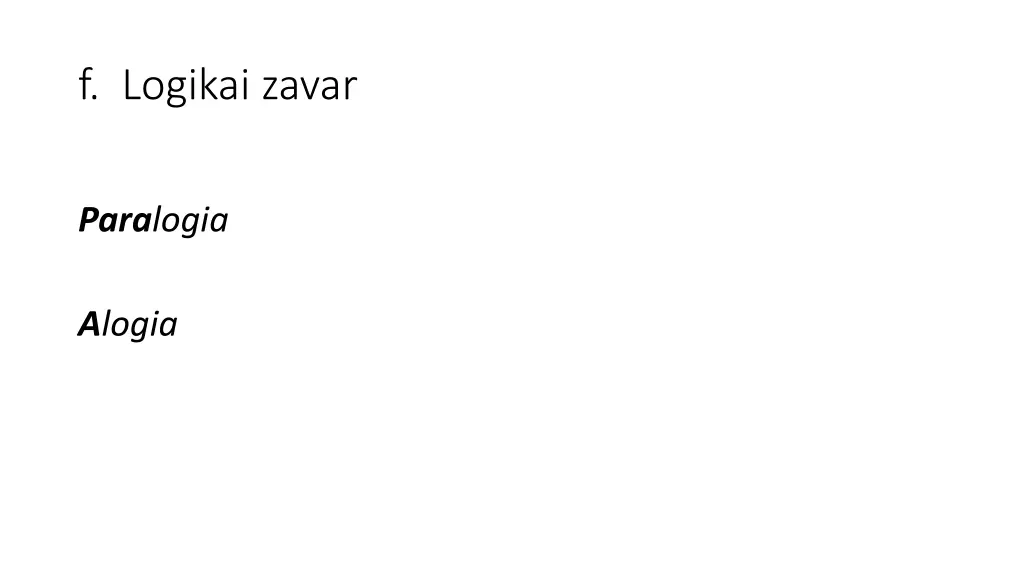 f logikai zavar