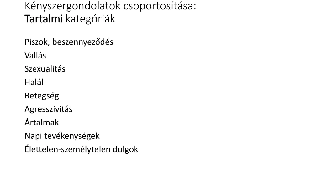k nyszergondolatok csoportos t sa tartalmi