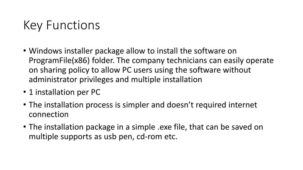 key functions