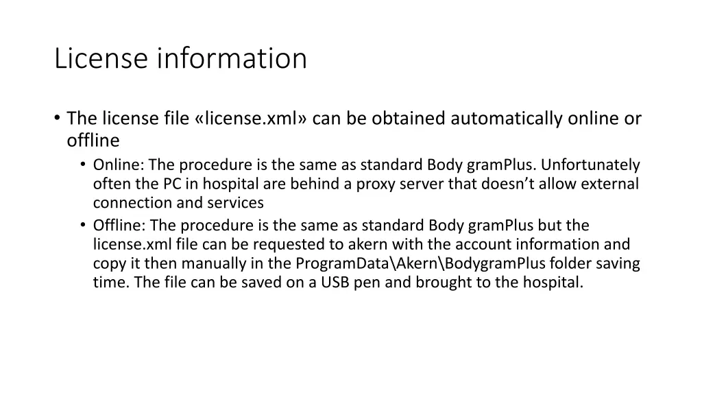license information