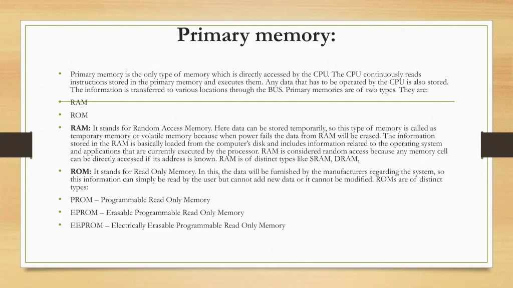 primary memory