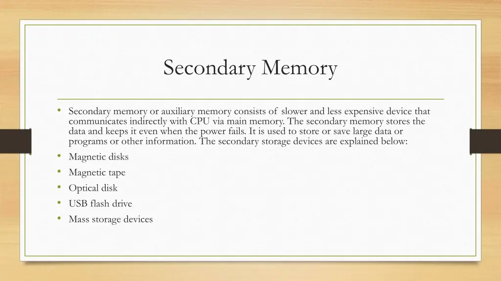 secondary memory