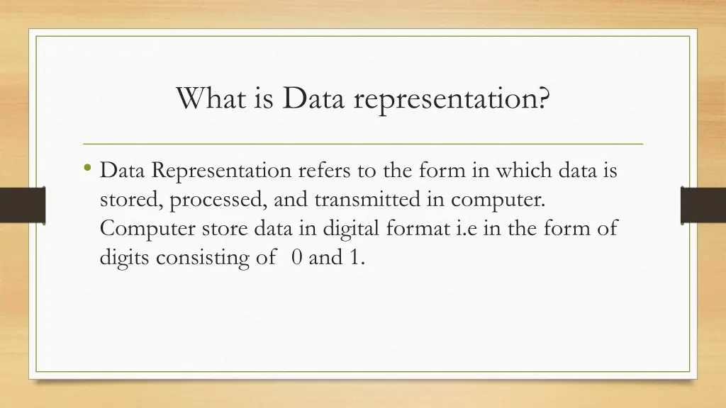 what is data representation