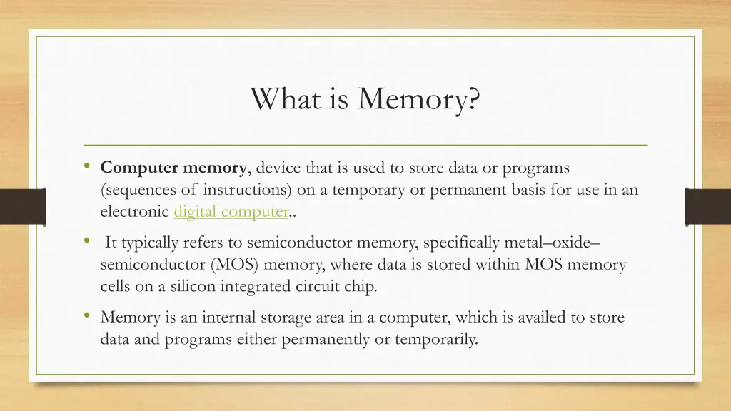 what is memory