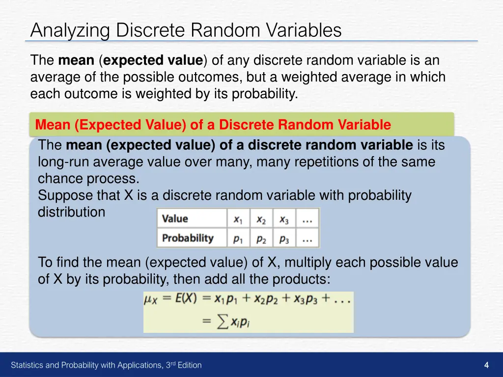 analyzing discrete random variables 2
