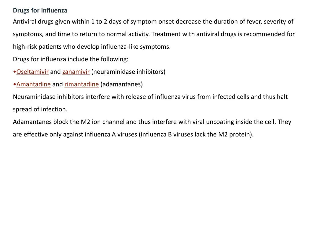 drugs for influenza