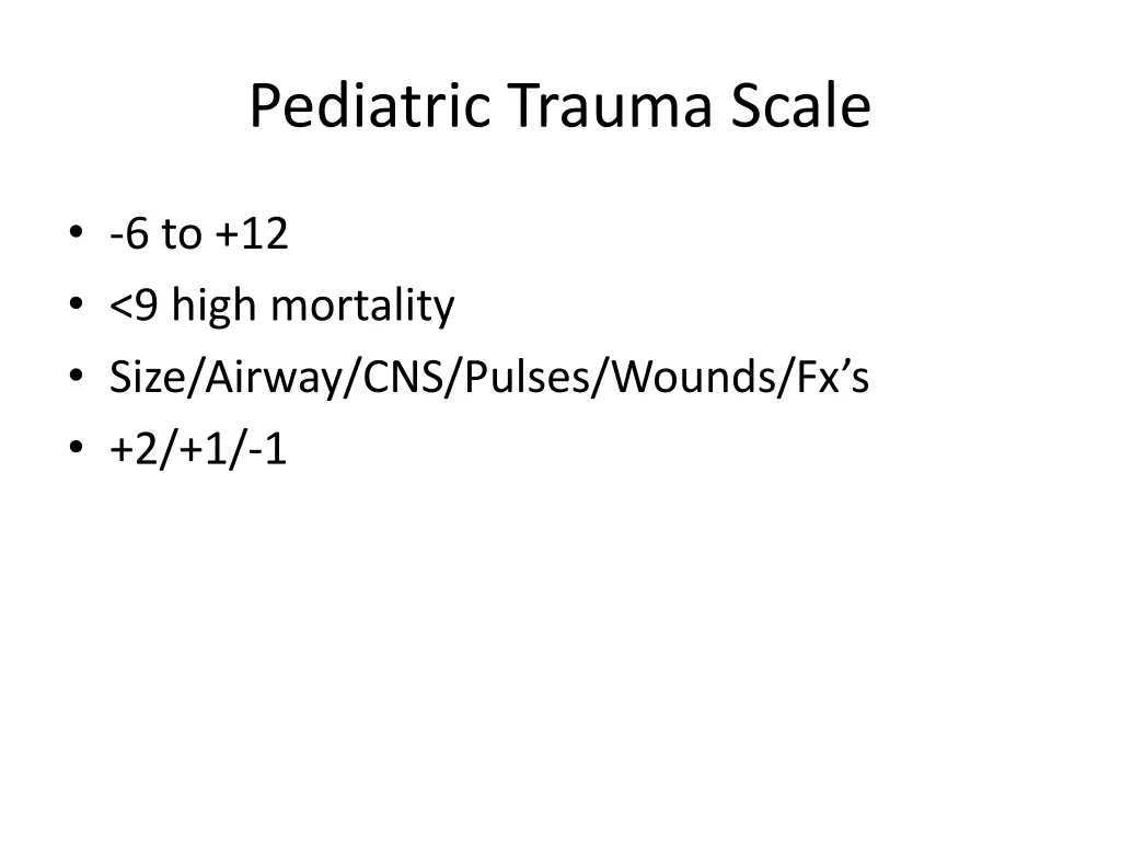 pediatric trauma scale